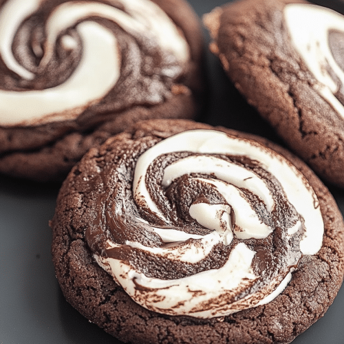 Chocolate Marshmallow Swirl Cookies