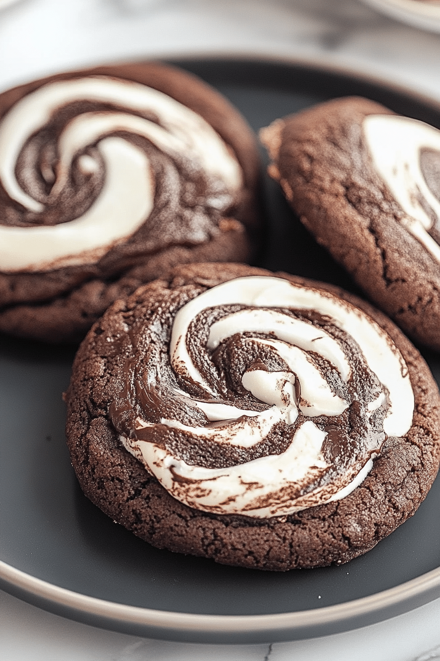 Chocolate Marshmallow Swirl Cookies