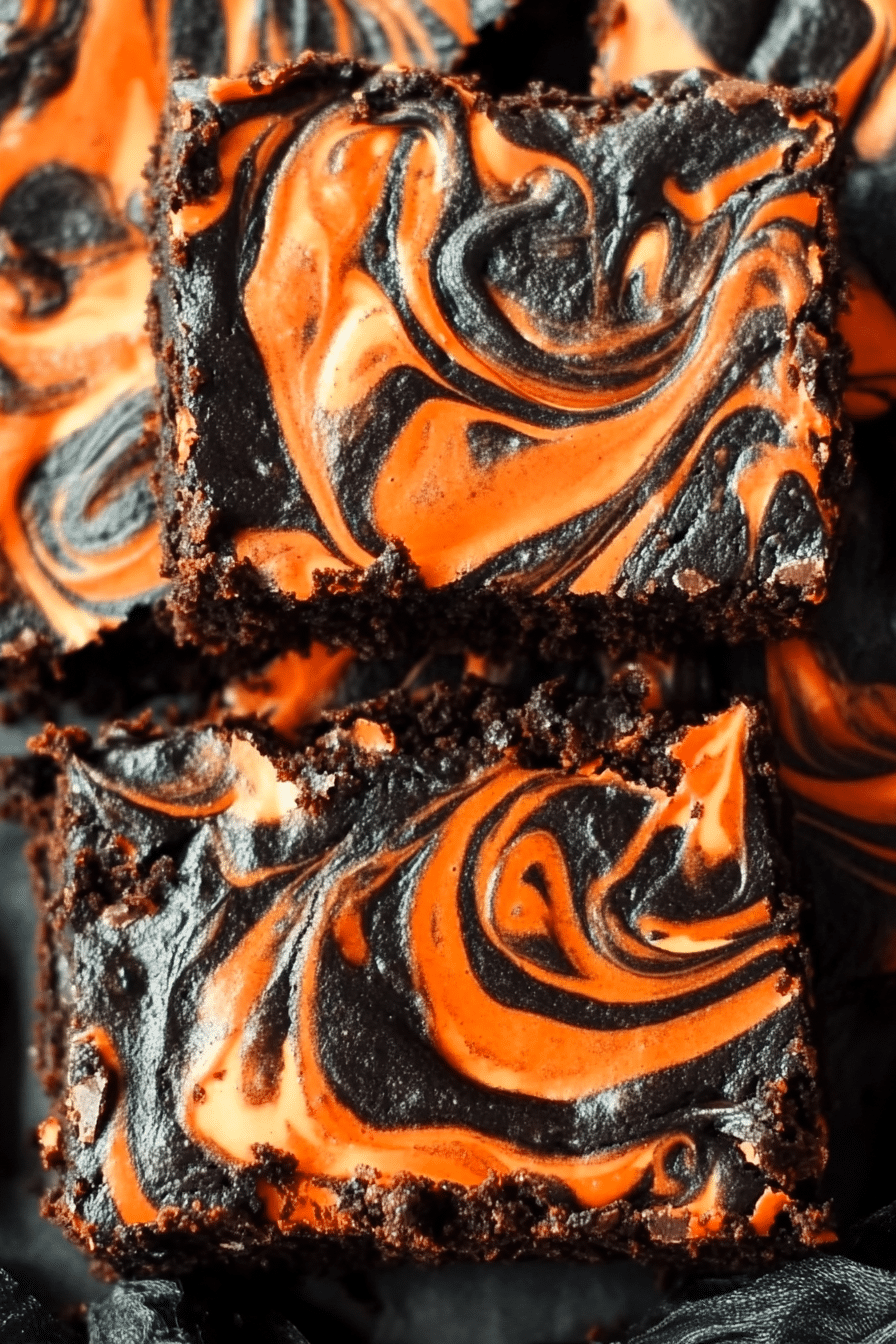 Halloween Swirl Cream Cheese Brownies