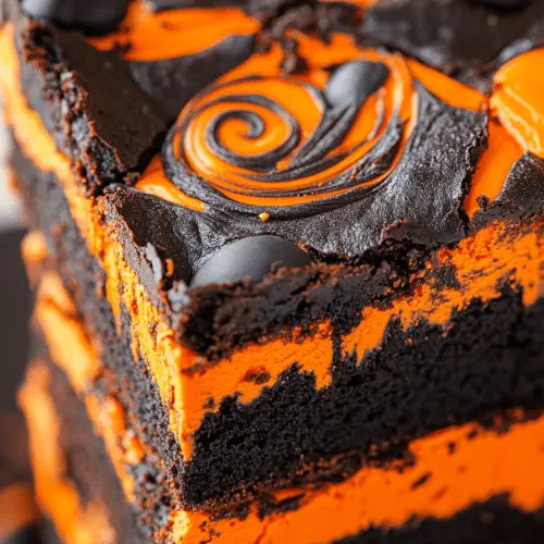 Halloween Swirl Cream Cheese Brownies