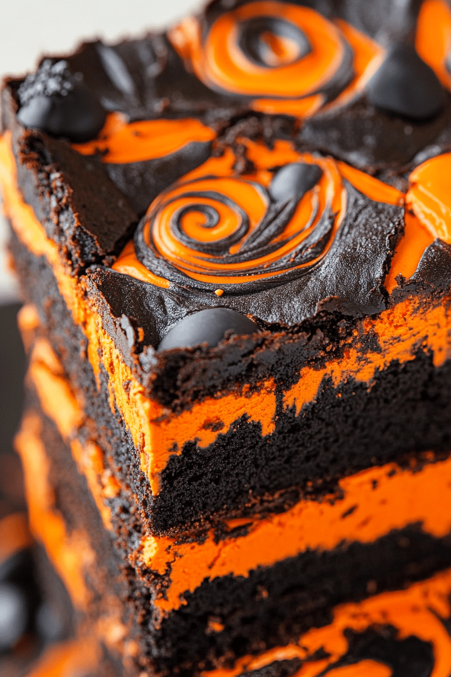 Halloween Swirl Cream Cheese Brownies