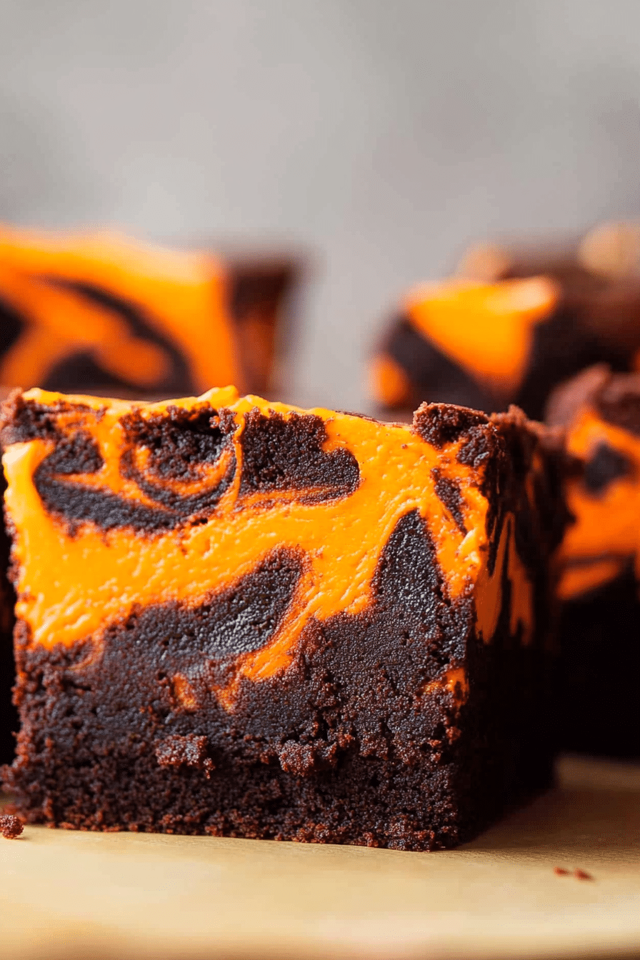 Halloween Swirl Cream Cheese Brownies