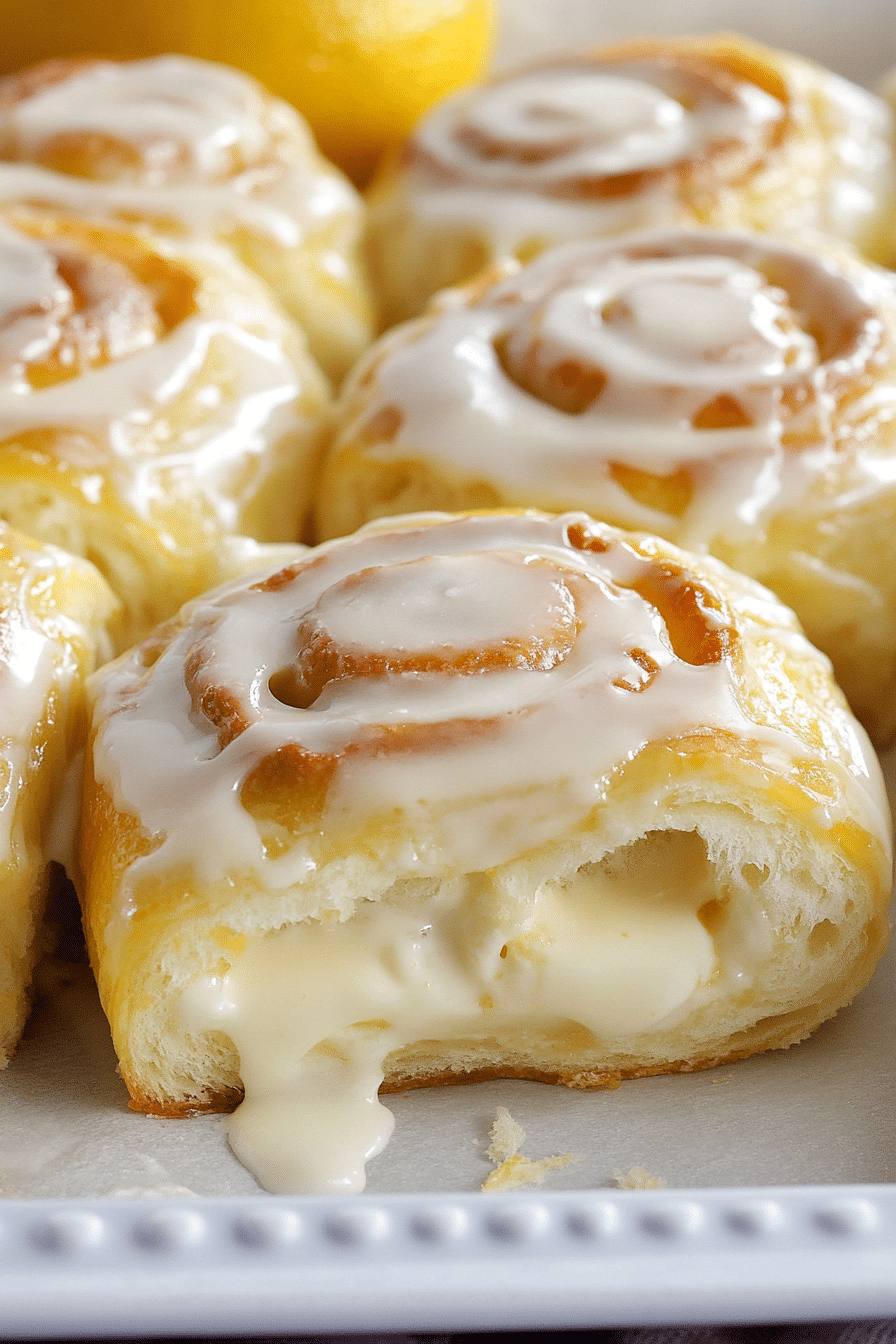 LEMON ROLLS WITH LEMON CREAM CHEESE GLAZE