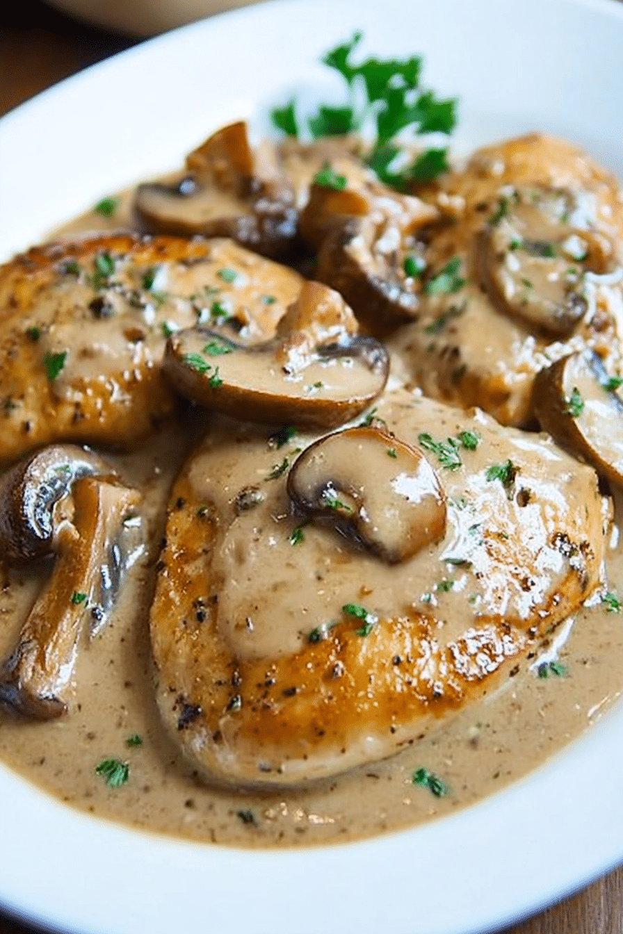 MUSHROOM ASIAGO CHICKEN