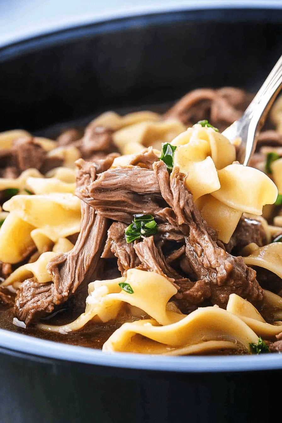 SLOW COOKER BEEF AND NOODLES