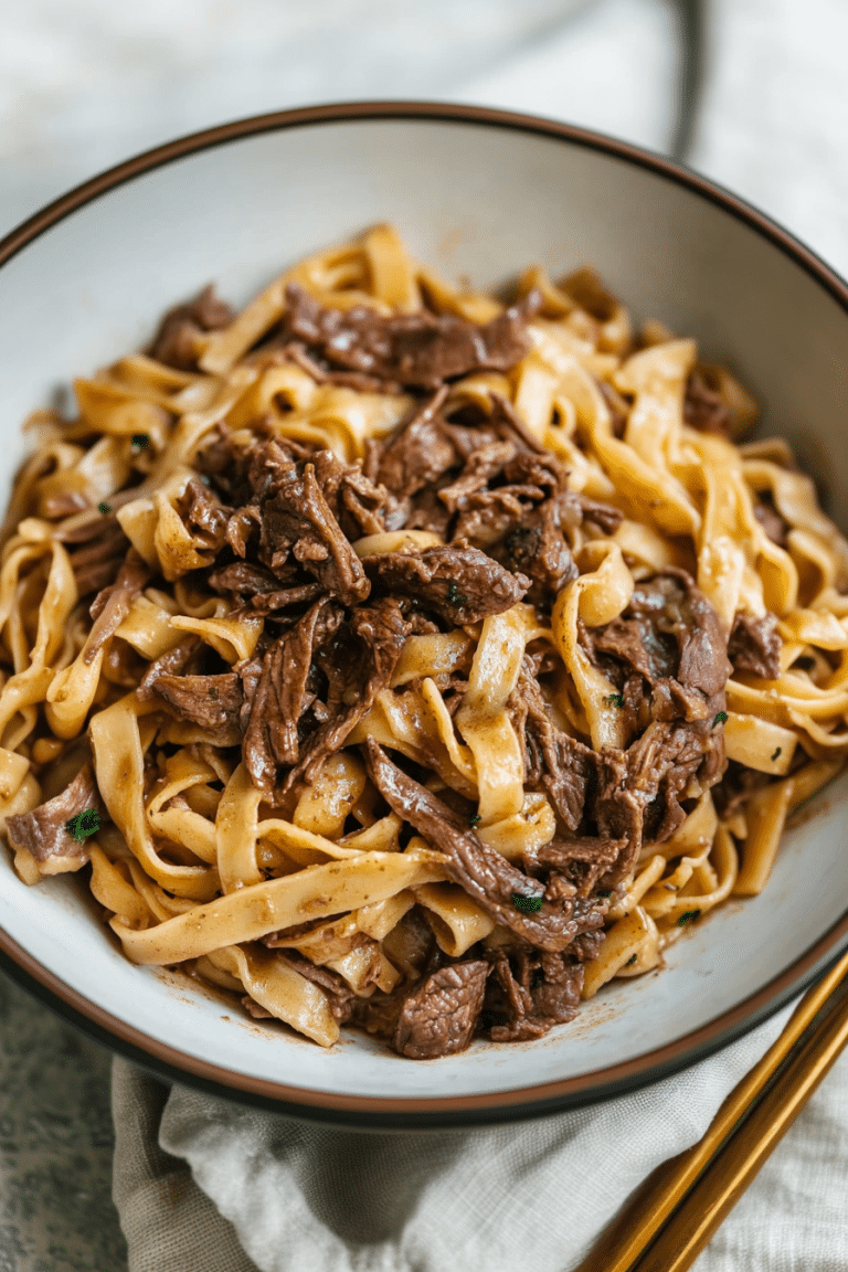 SLOW COOKER BEEF AND NOODLES