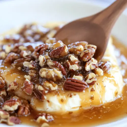 Salted Caramel Pecan Baked Brie