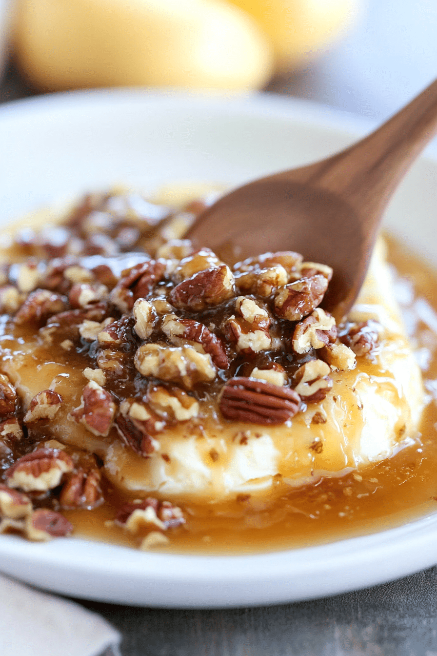 Salted Caramel Pecan Baked Brie