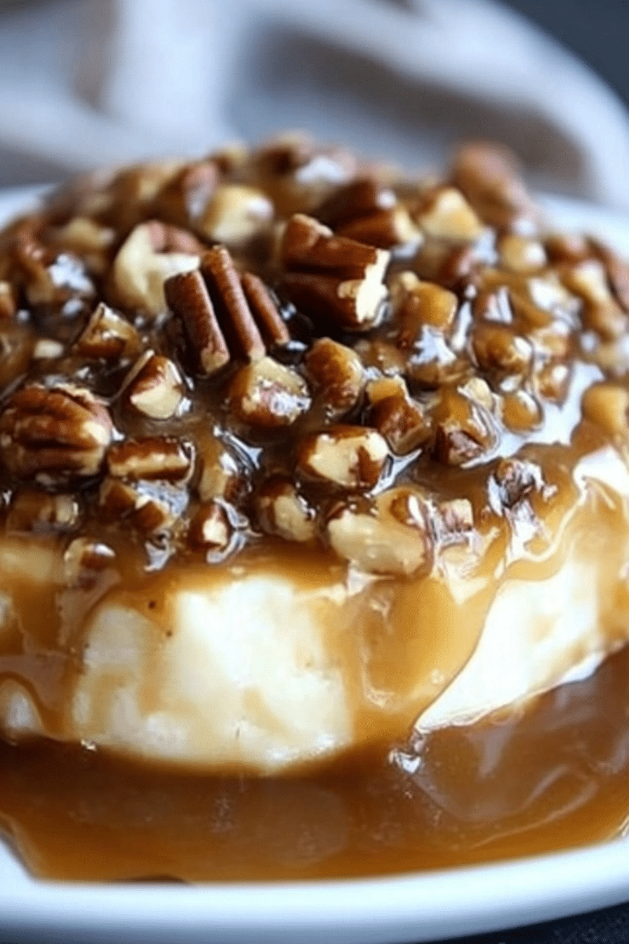 Salted Caramel Pecan Baked Brie