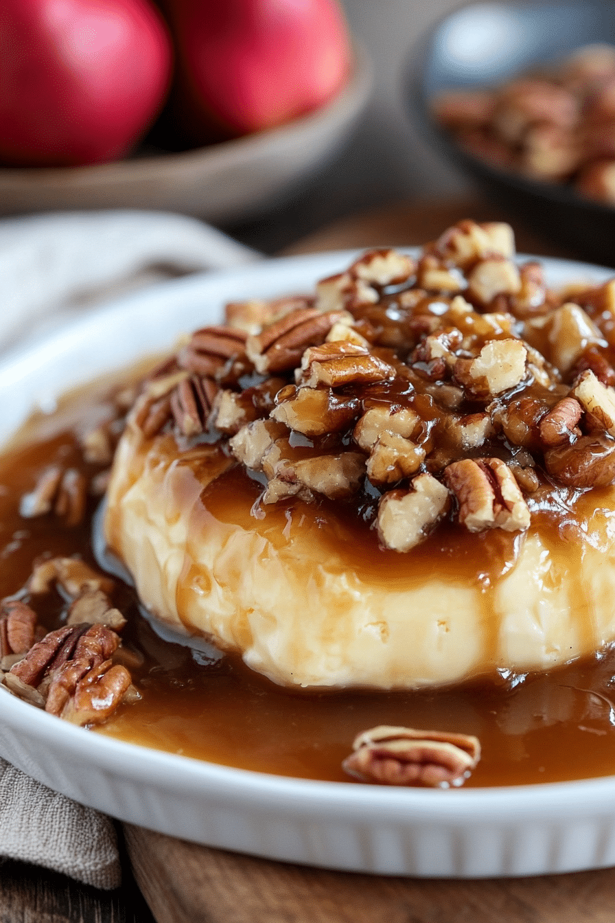 Salted Caramel Pecan Baked Brie