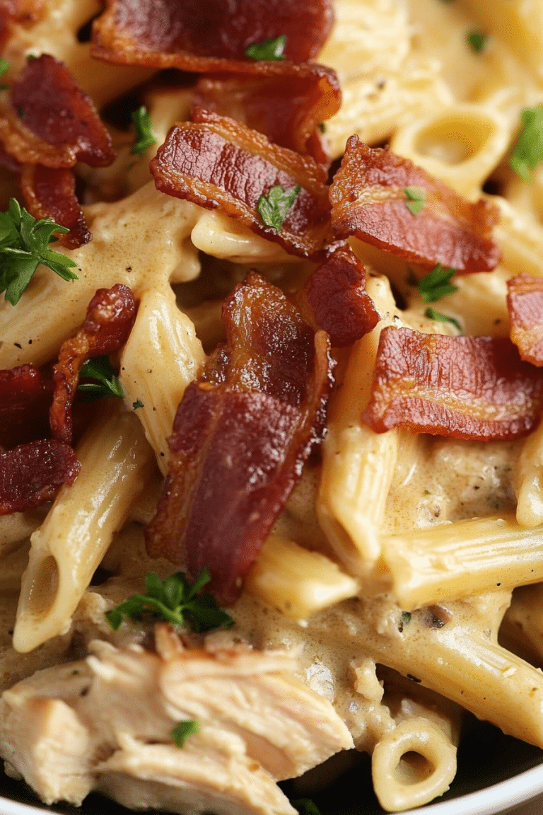 Chicken Bacon Ranch Penne Pasta