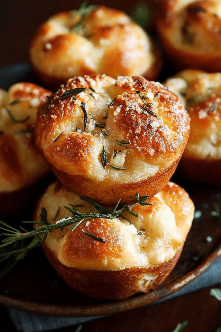 Garlic Rosemary Focaccia Muffins