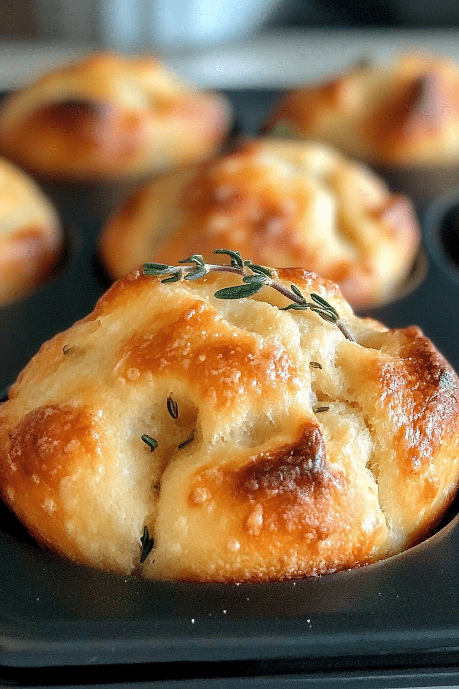 Garlic Rosemary Focaccia Muffins