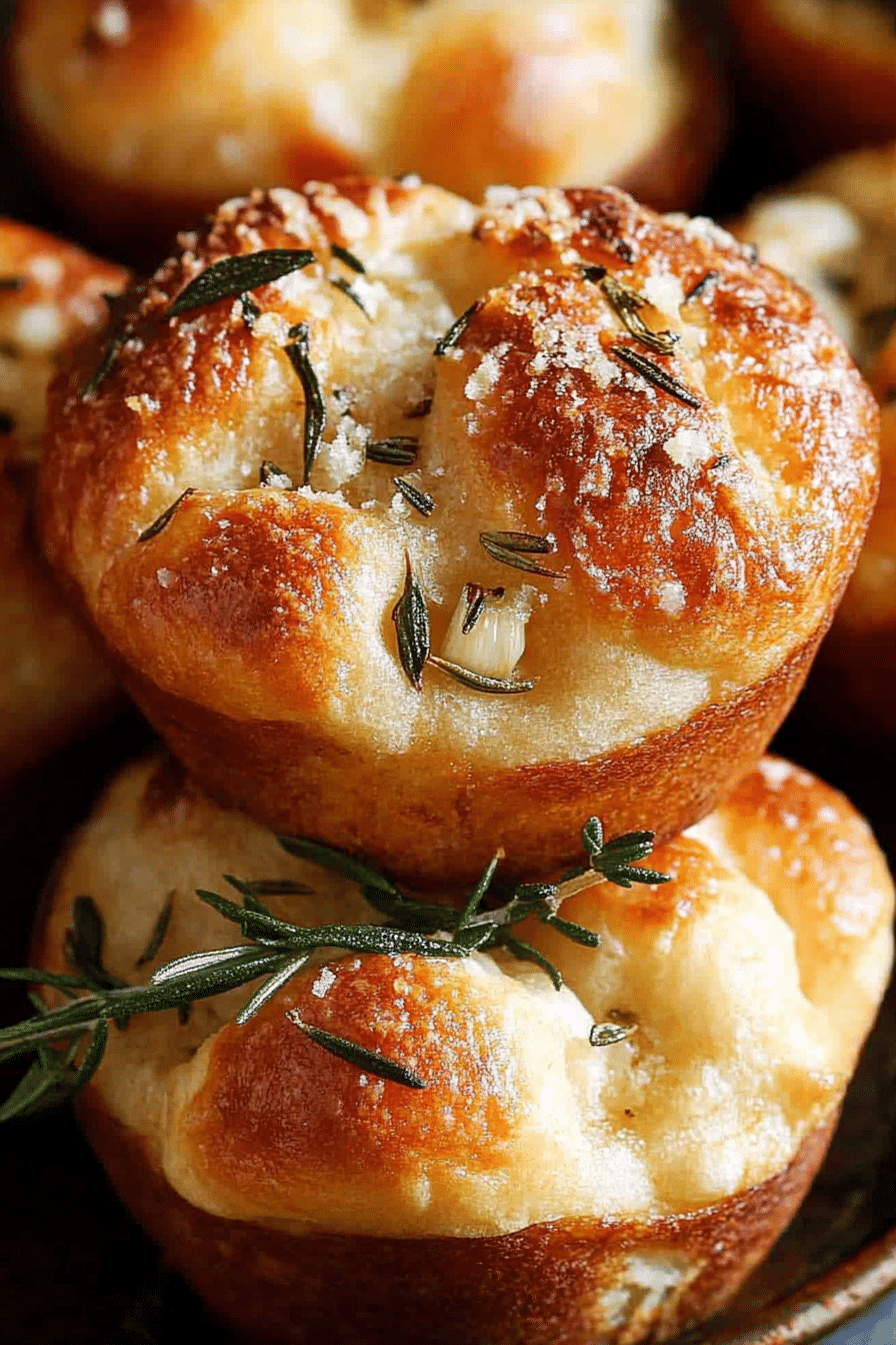 Garlic Rosemary Focaccia Muffins