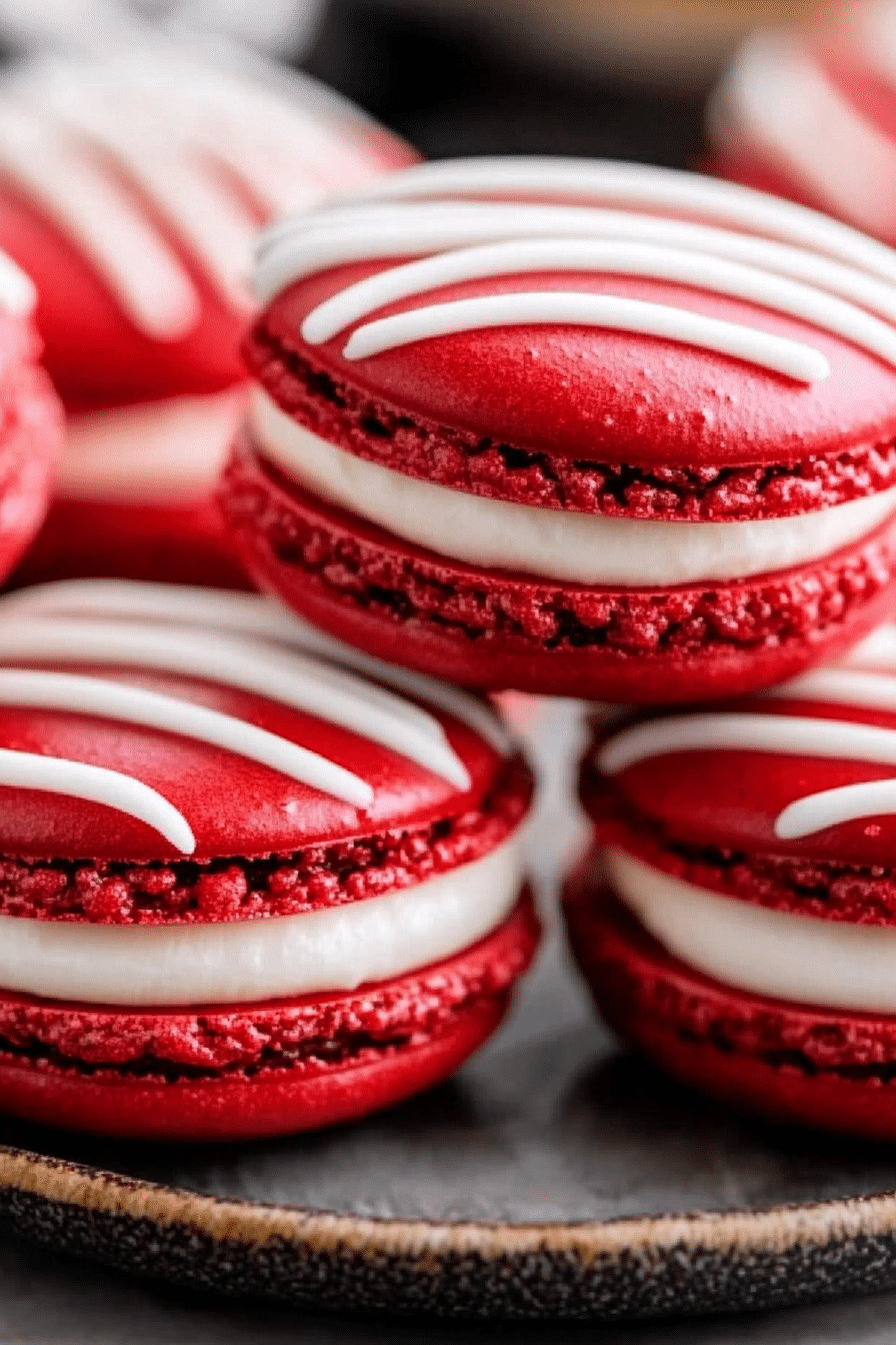 Red Velvet Macarons with Cream Cheese Frosting