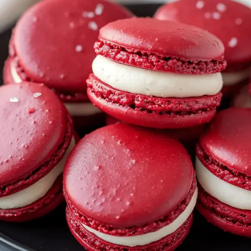 Red Velvet Macarons with Cream Cheese Frosting