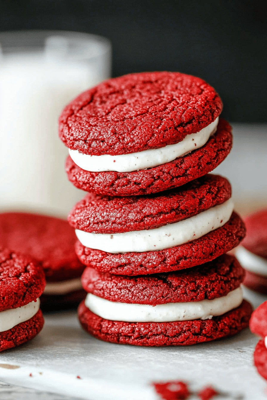 Red Velvet Sandwich Cookies