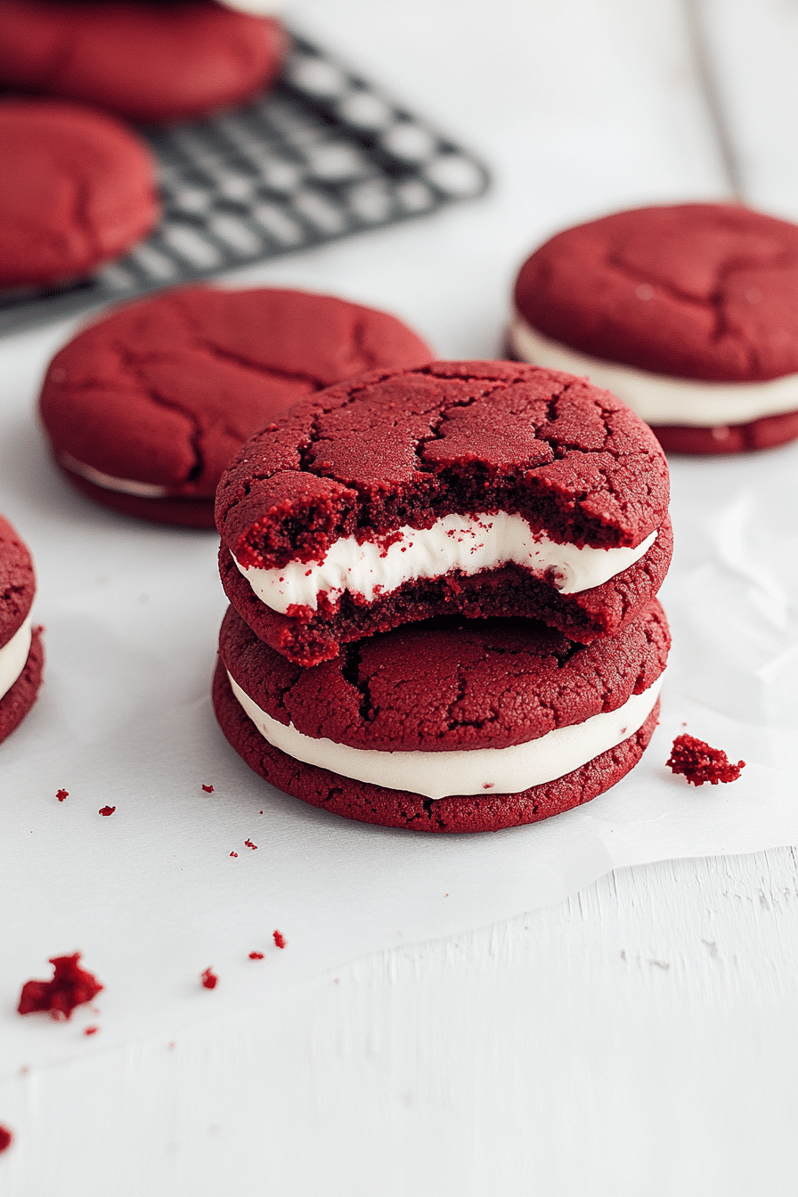 Red Velvet Sandwich Cookies