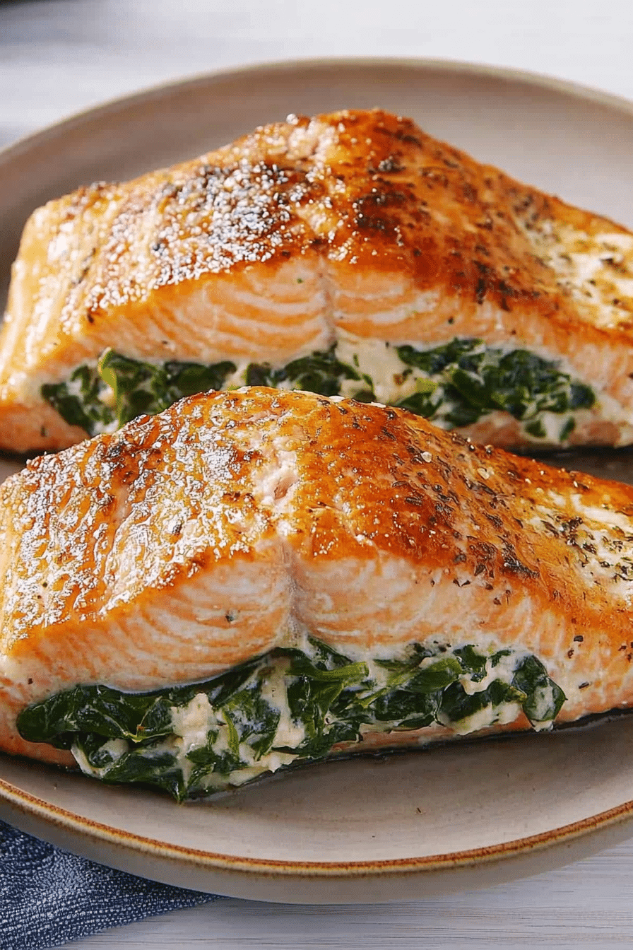 Spinach Stuffed Salmon