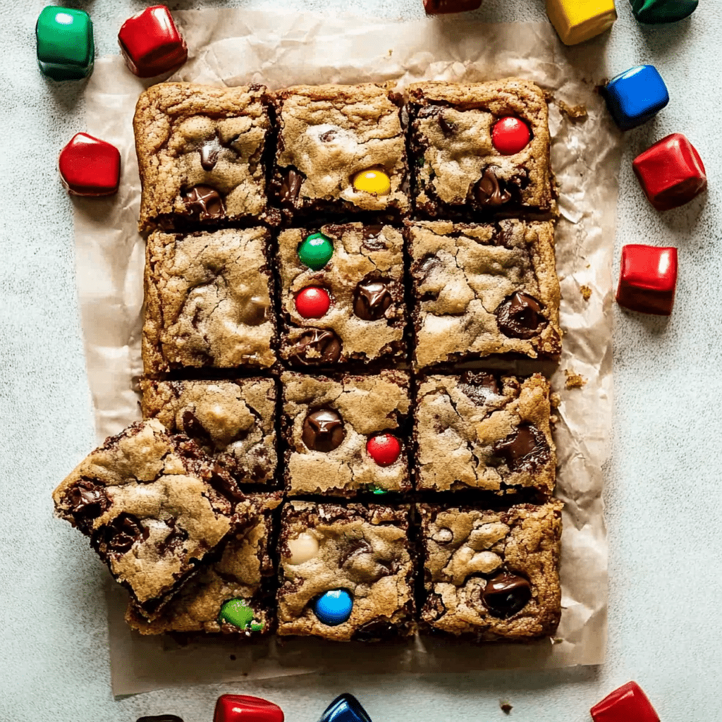 M&M Oreo Cookie Holiday Bars