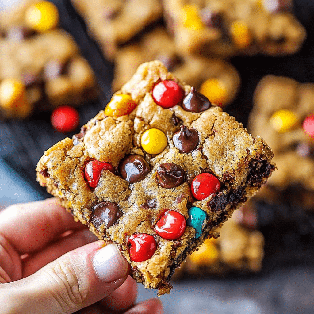 M&M Oreo Cookie Holiday Bars