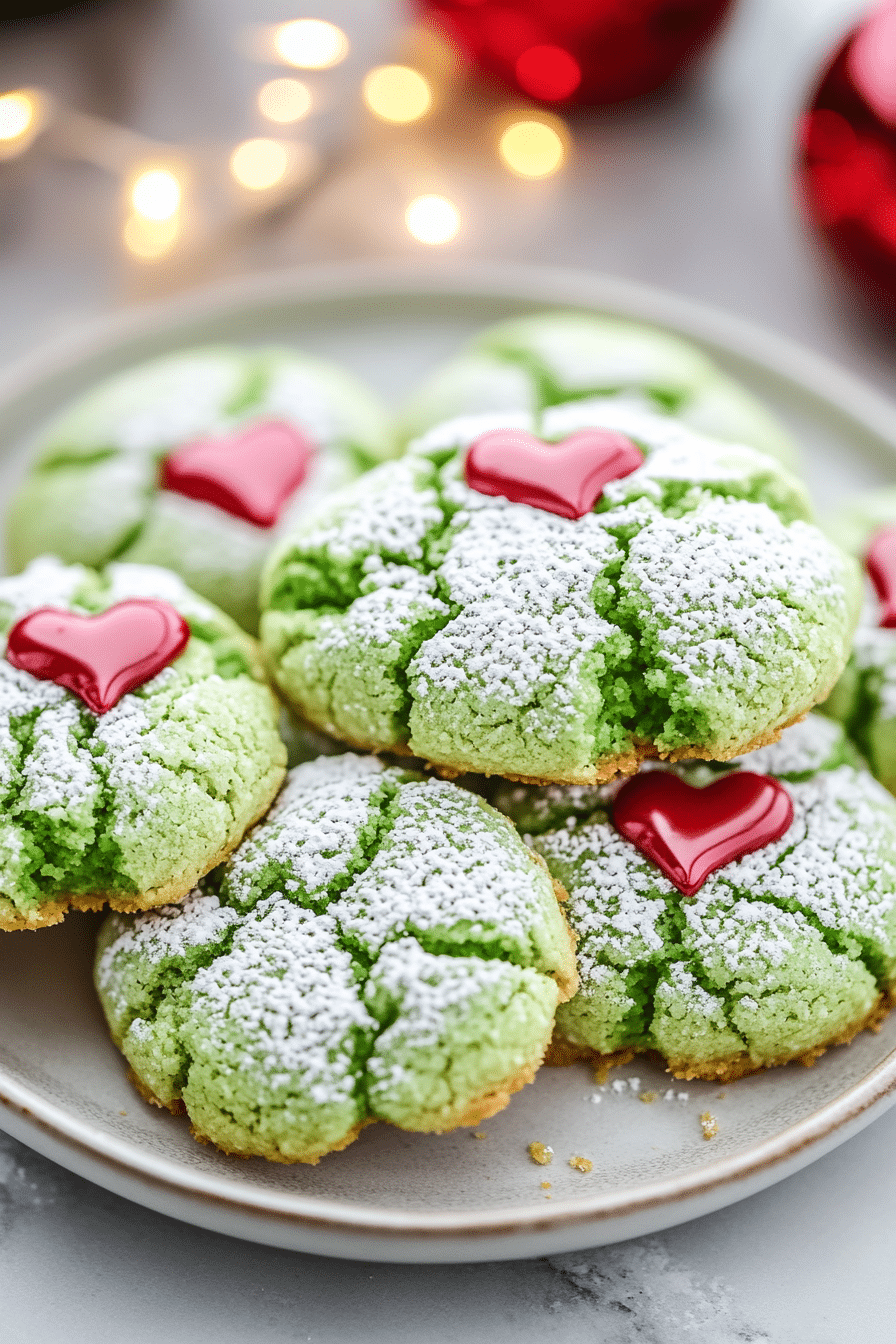 Grinch Crinkle Cookies