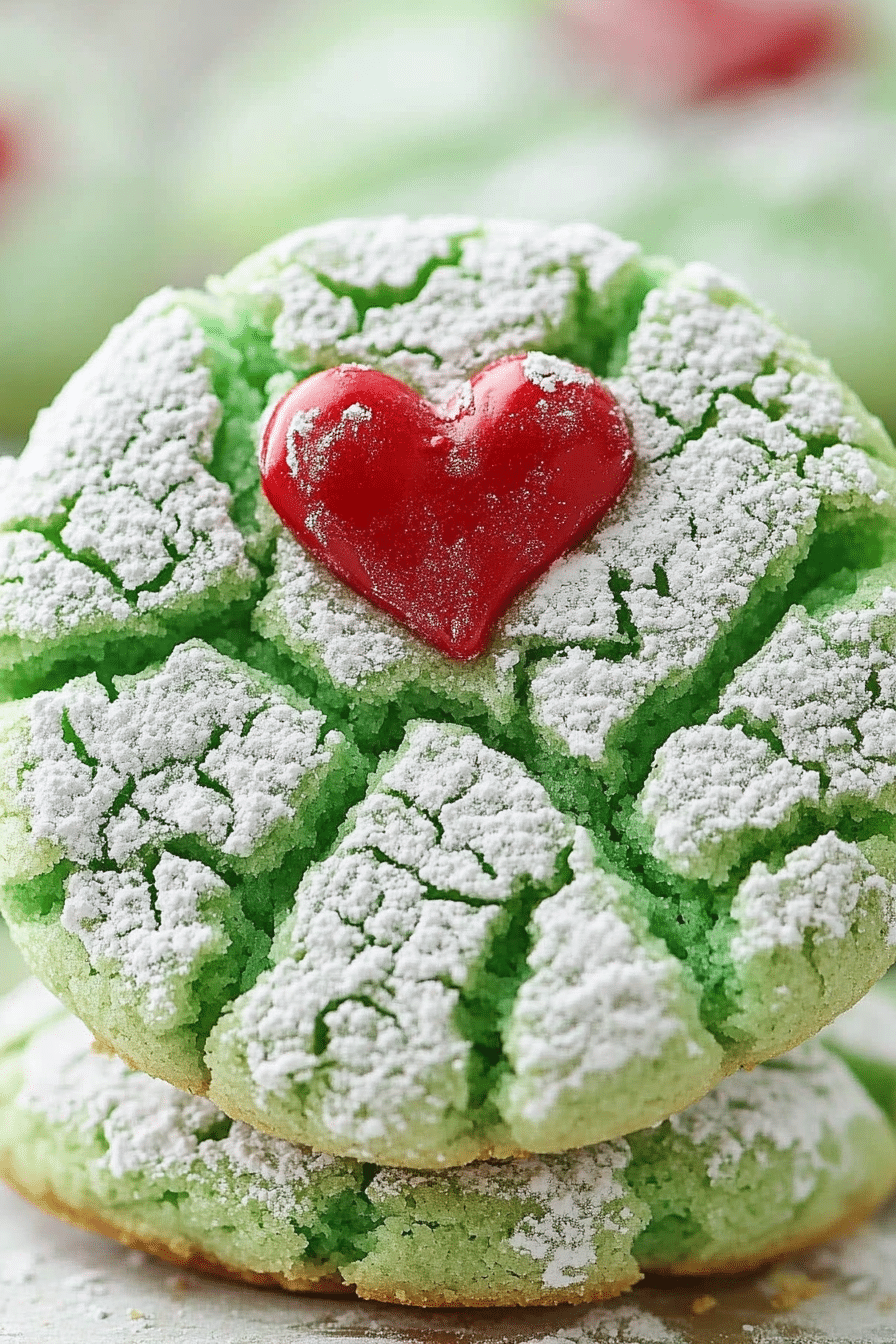 Grinch Crinkle Cookies