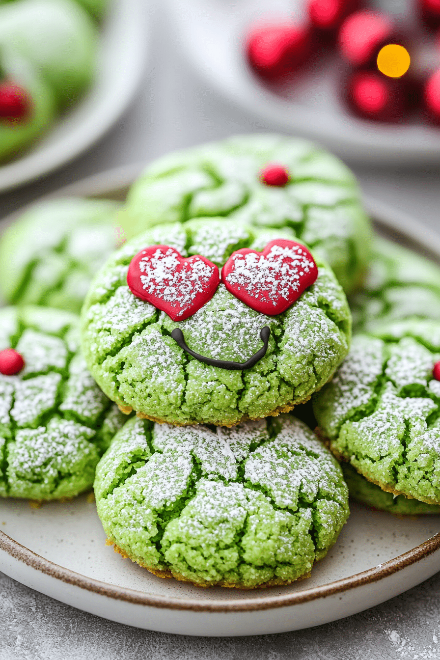 Grinch Crinkle Cookies