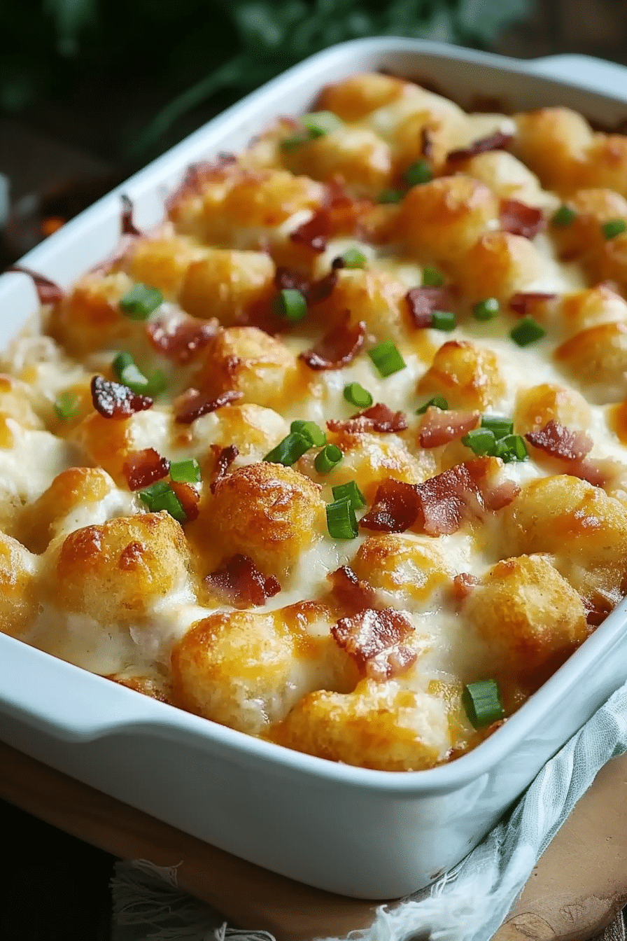 Chicken Bacon Ranch Tater Tot Casserole