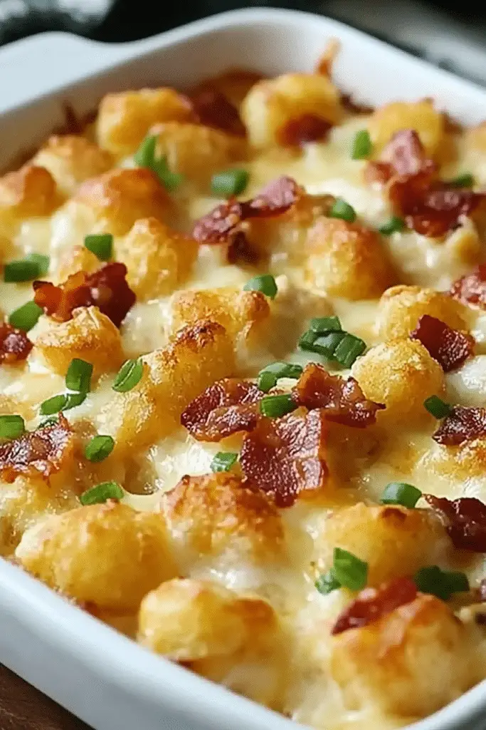 Chicken Bacon Ranch Tater Tot Casserole