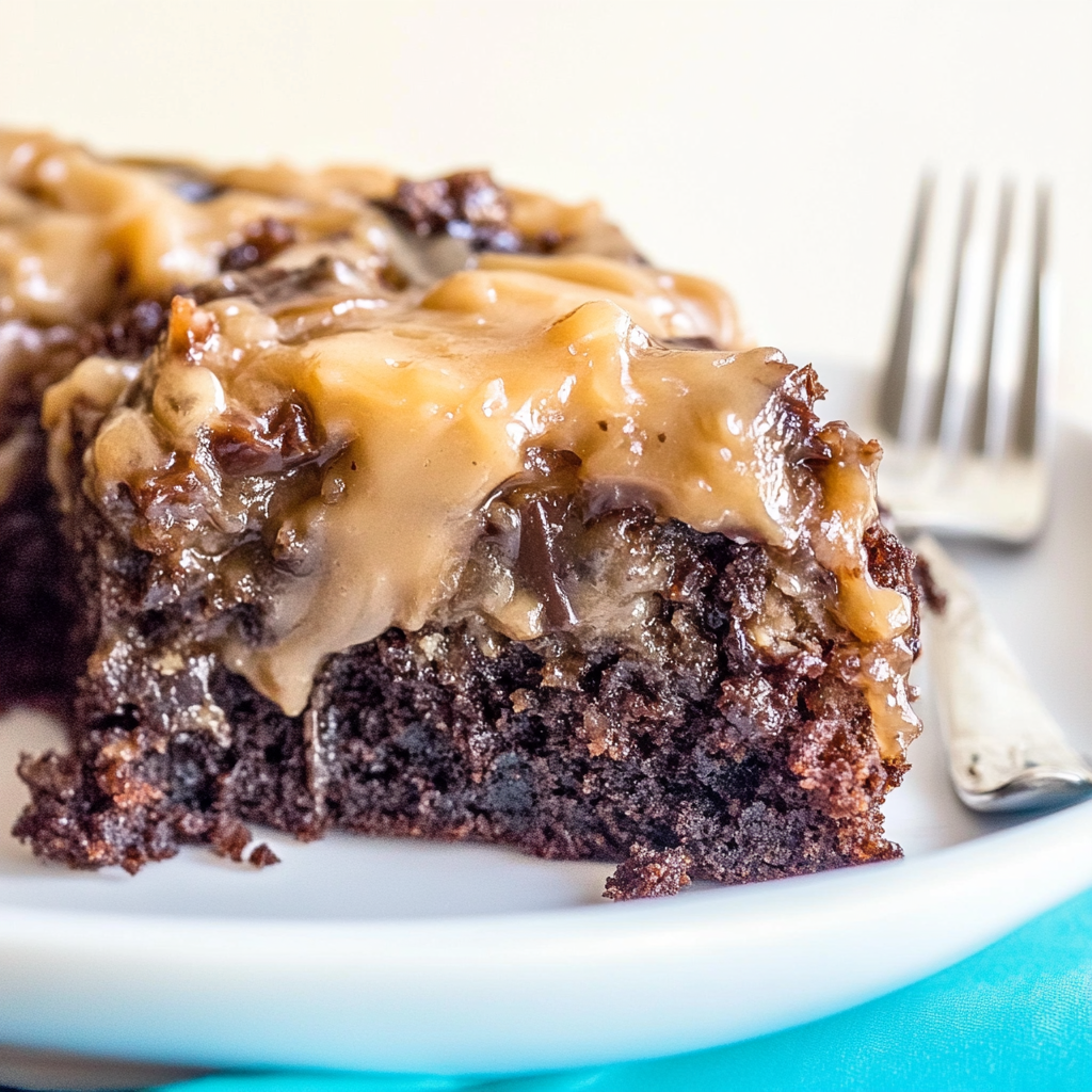 German Chocolate Poke Cake