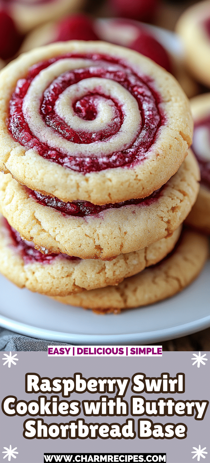 Raspberry Swirl Cookies with Buttery Shortbread Base