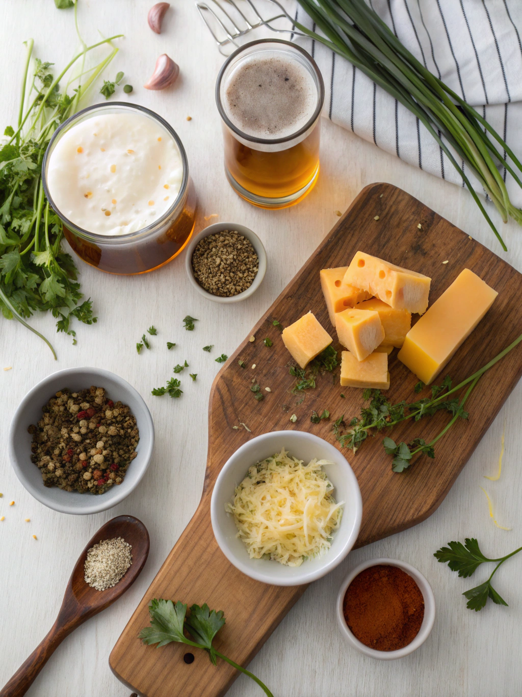 Beer and Cheddar Cheese Soup Recipe ingredients