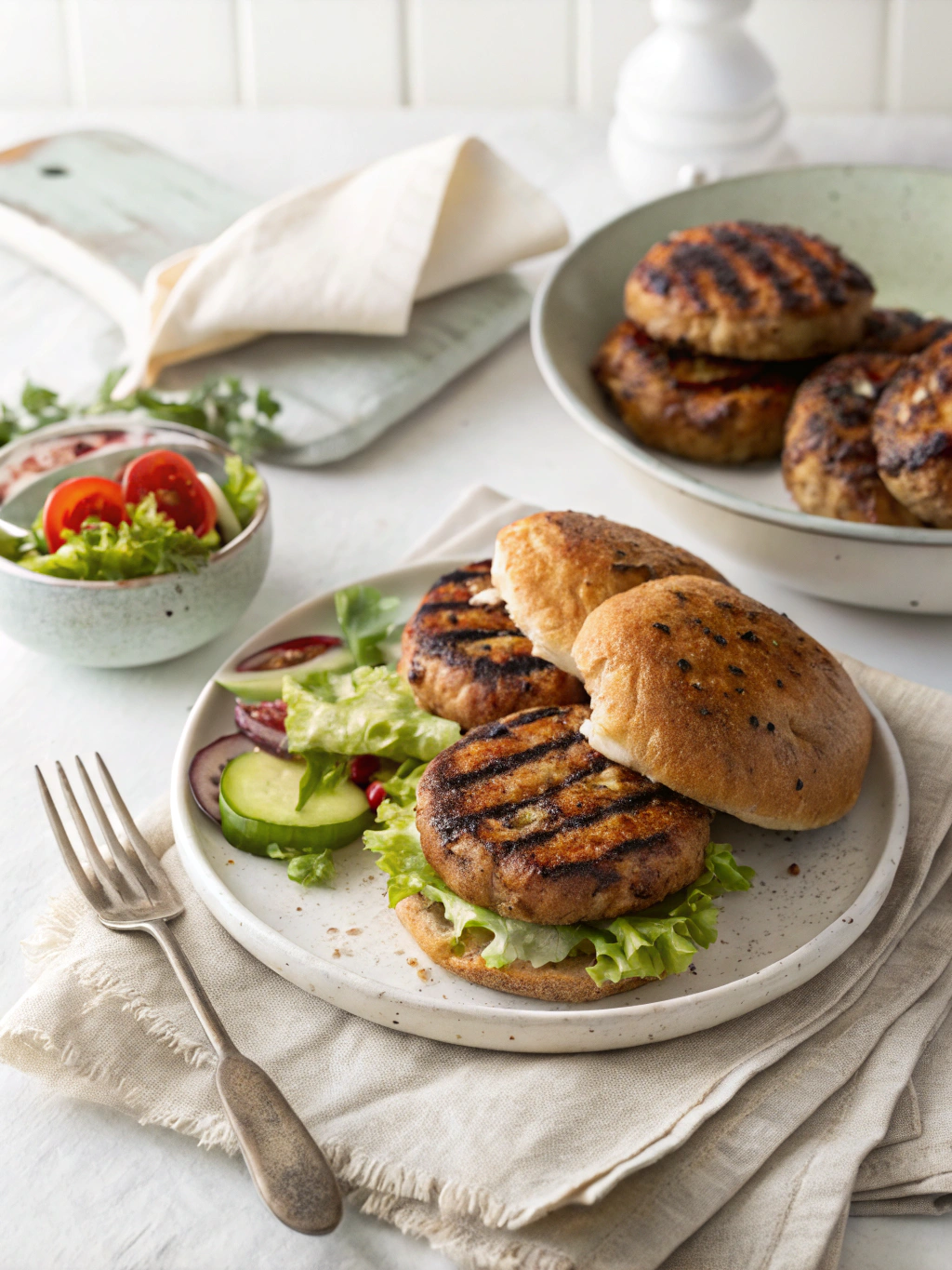 Juicy Grilled Turkey Burgers Recipe serving suggestion