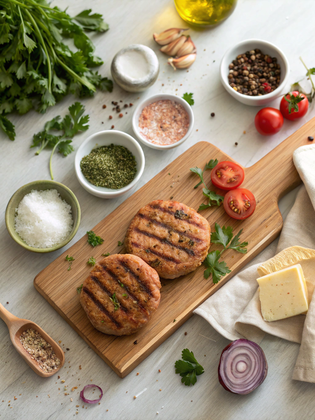 Juicy Grilled Turkey Burgers Recipe ingredients