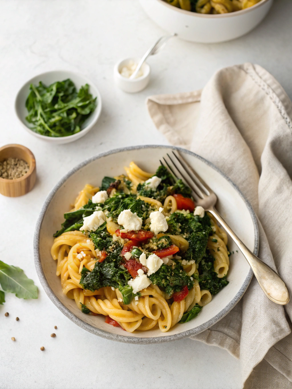 Kale and Feta One-Pot Pasta Recipe serving suggestion