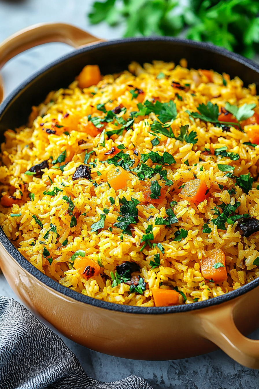 Mediterranean Rice Recipe at Diethood Final Dish Presentation