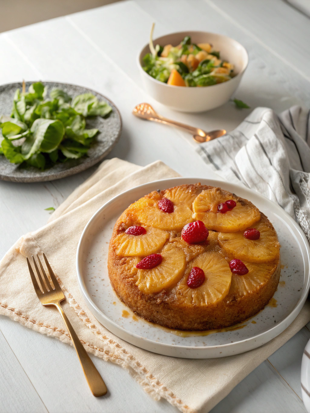 Pineapple Upside-Down Cake Recipe serving suggestion