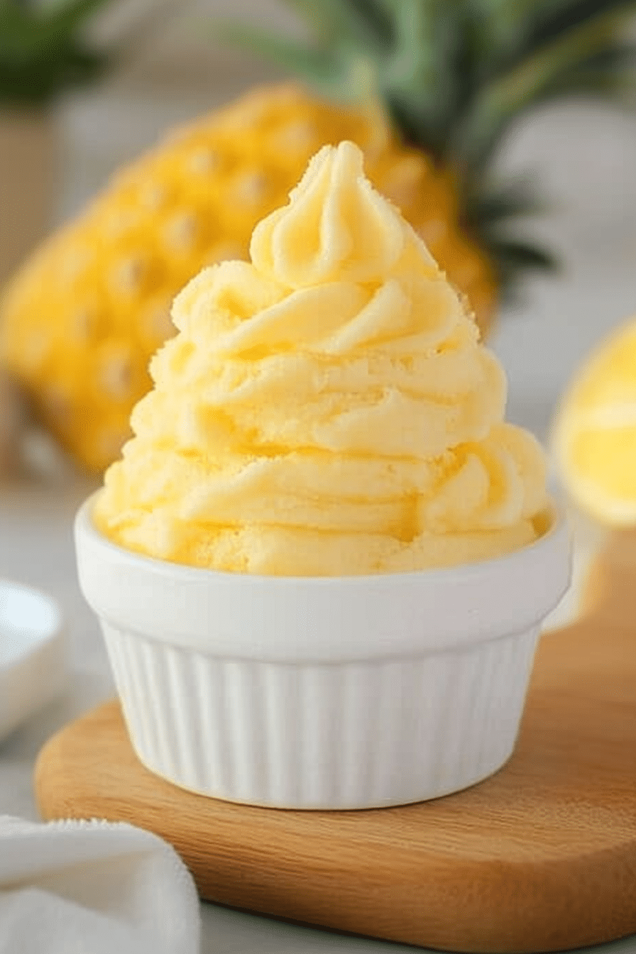 Homemade Pineapple Soft Serve Ice Cream