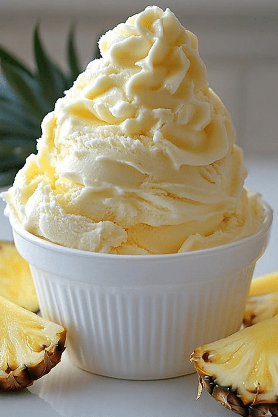 Homemade Pineapple Soft Serve Ice Cream