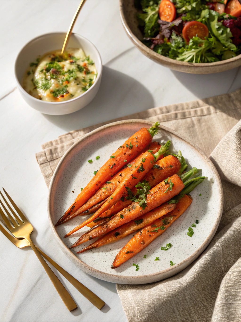 Roasted Cajun Butter Carrots Recipe serving suggestion