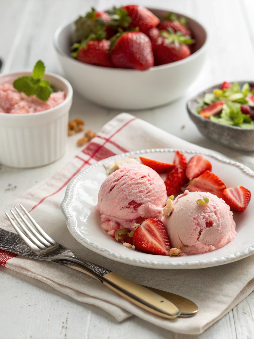 Strawberry Cheesecake Ice Cream Recipe serving suggestion