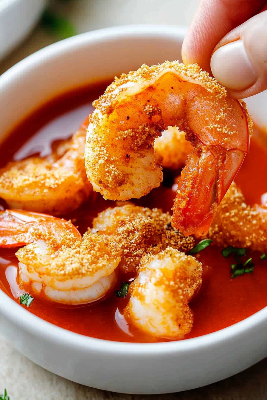 Air Fryer Buffalo Shrimp Recipe Final Dish Presentation