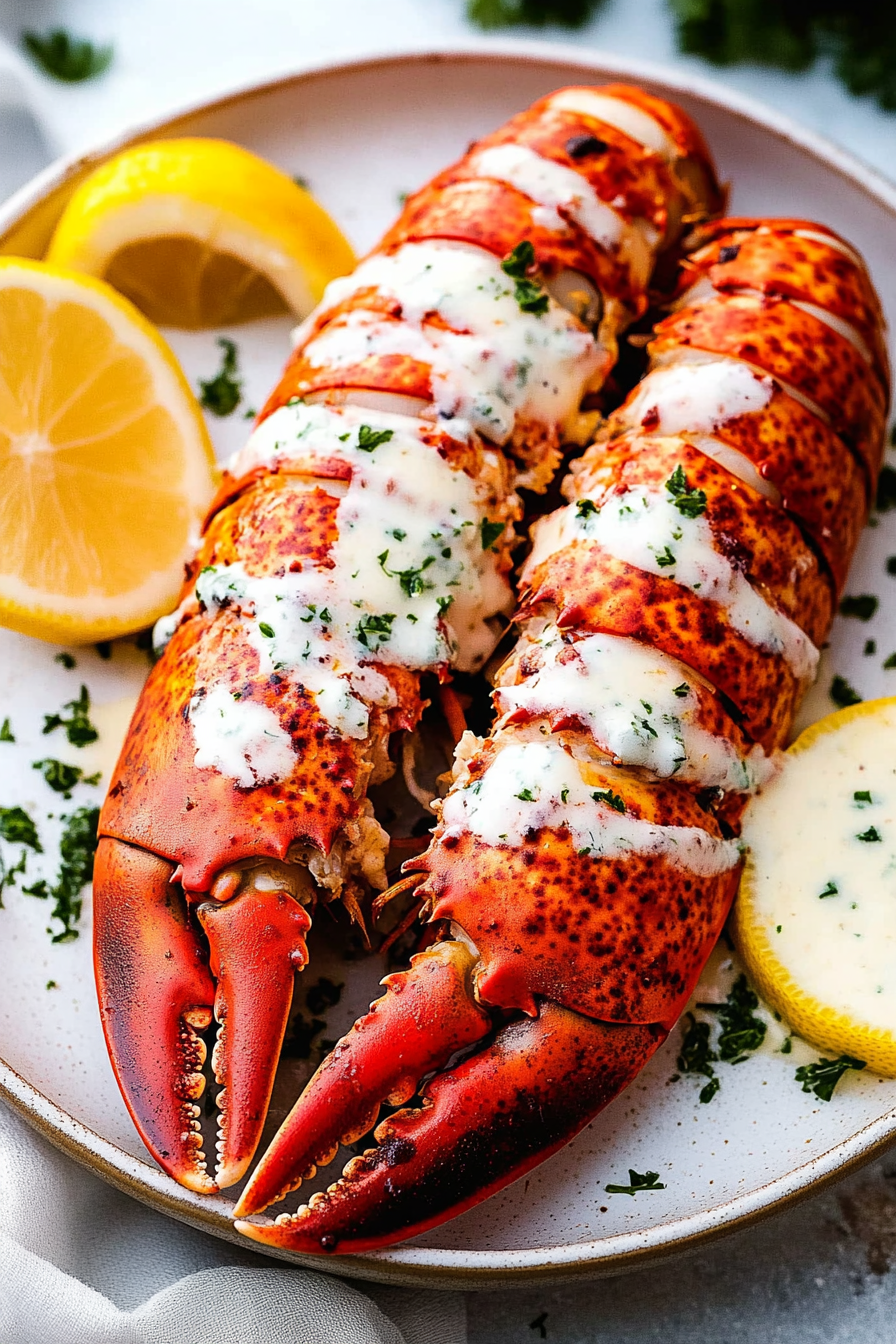 Air Fryer Lobster Recipe Final Dish Presentation