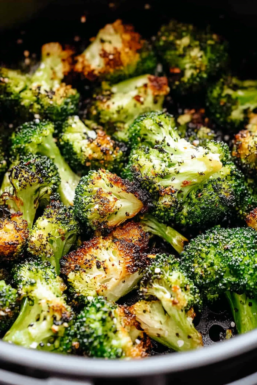 Air Fryer Roasted Broccoli Recipe Final Dish Presentation