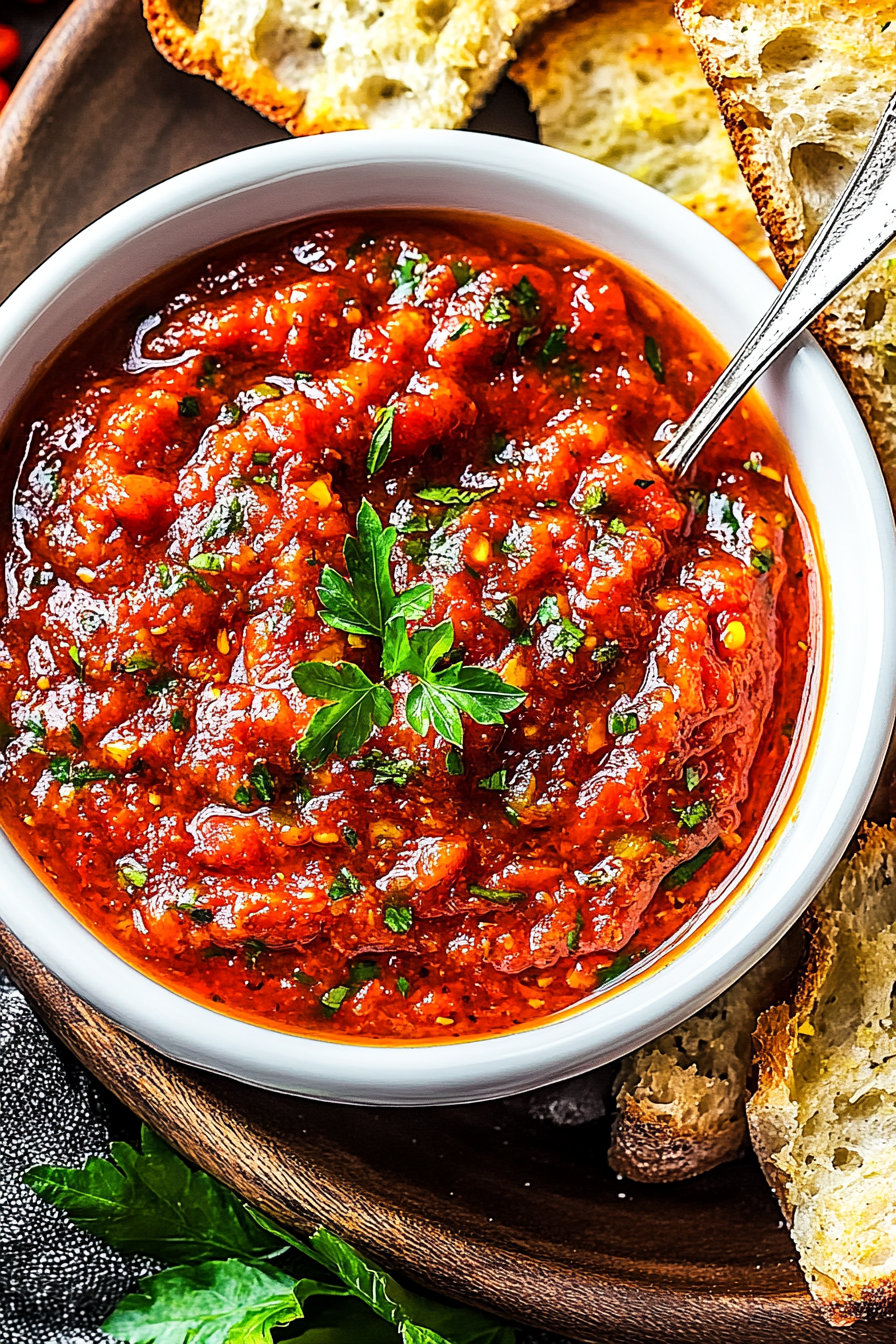 Ajvar Recipe: How to Make Traditional Balkan Roasted Red Pepper Relish Final Dish Presentation