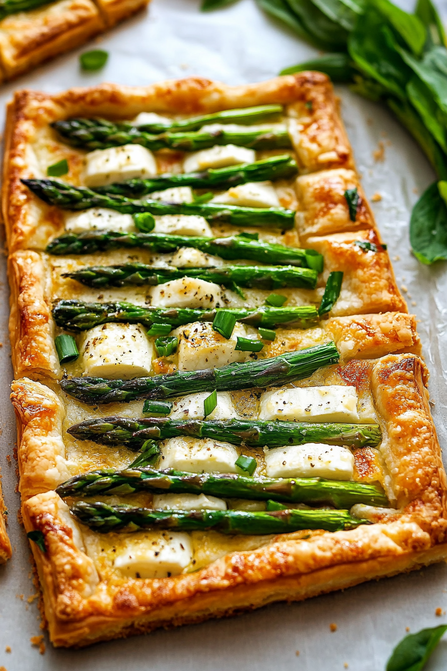 Asparagus and Cheese Tart Recipe Final Dish Presentation
