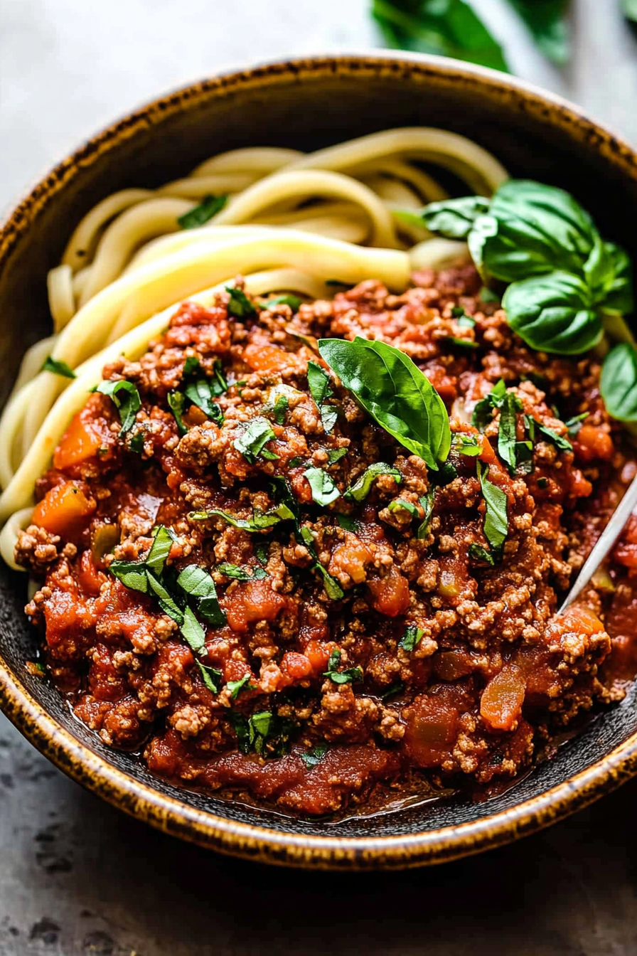 Authentic Homemade Bolognese Sauce Recipe Final Dish Presentation