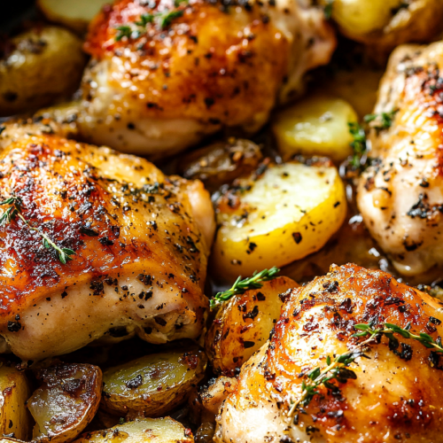 Baked Chicken Thighs with Potatoes Recipe