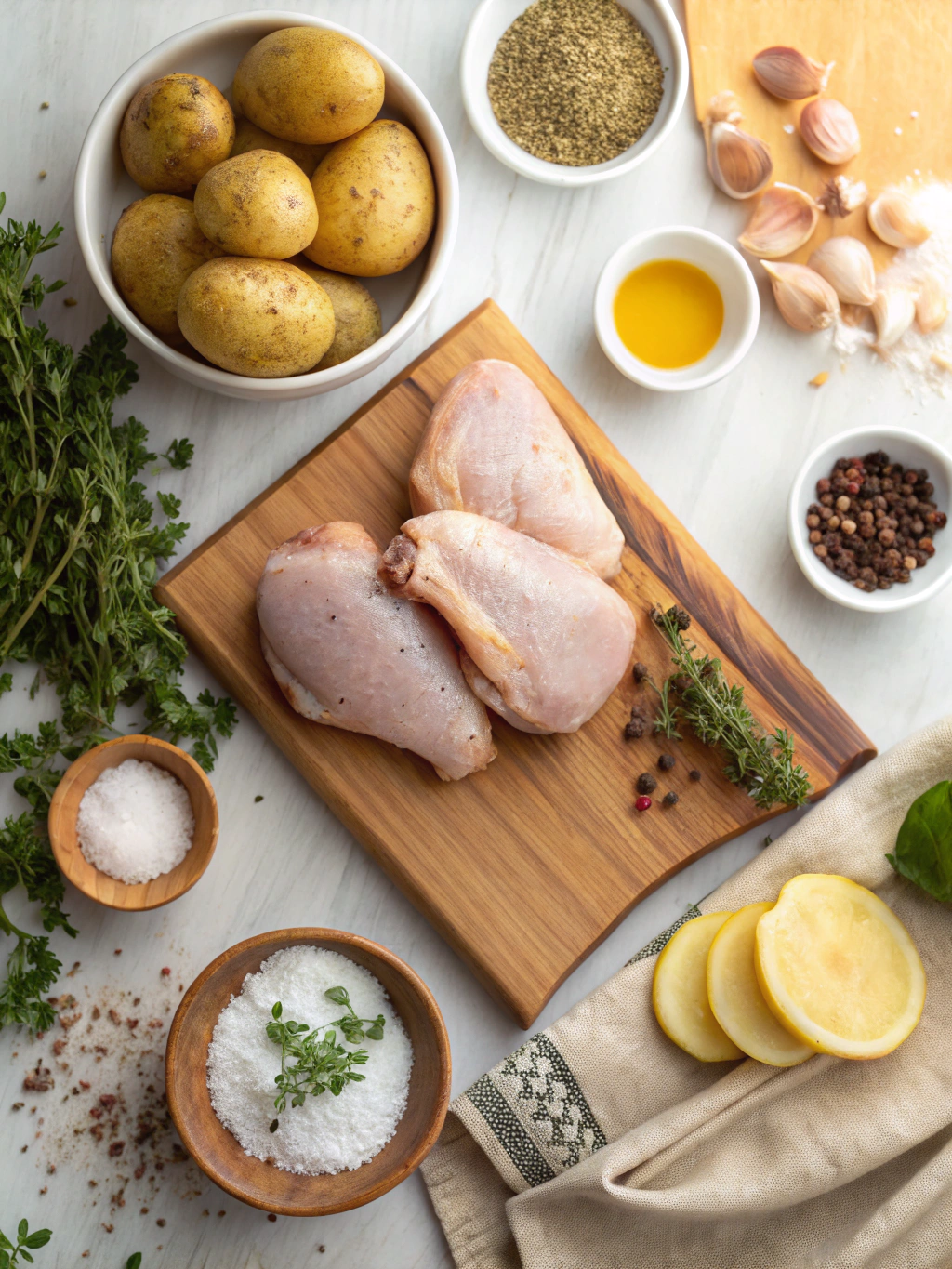 Baked Chicken Thighs with Potatoes Recipe ingredients